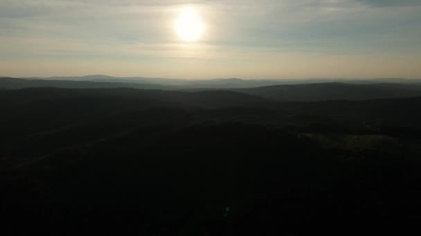 Güzel Peyzaj Dağları Bieszczady Polanczyk Hava Görüntüsü Polonya Yüksek Kalite — Stok video