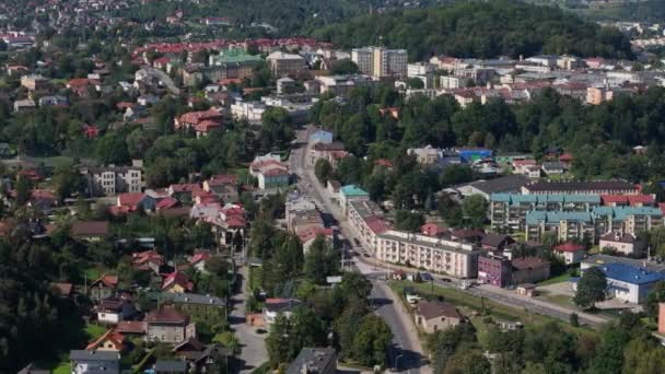 Güzel Manzara Sanok Hava Manzarası Polonya Yüksek Kalite Görüntü — Stok video