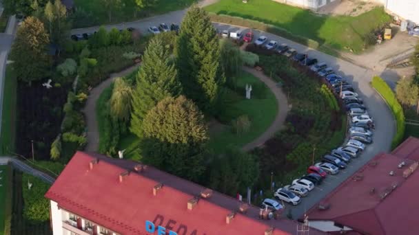 Şehir Merkezindeki Güzel Peyzaj Merkezi Polanczyk Hava Manzaralı Polonya Yüksek — Stok video