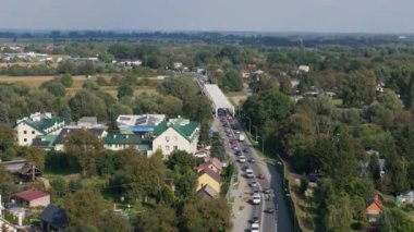 Güzel Peyzaj Köprüsü, San Jaroslaw Havacılık, Polonya. Yüksek kalite 4k görüntü