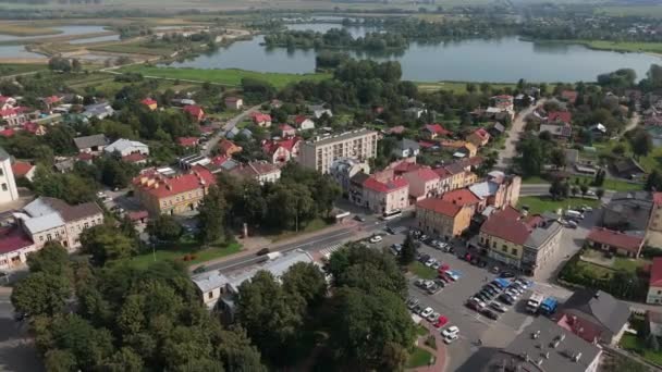 Piękny Rynek Śródmiejski Park Radymno Aerial View Poland Wysokiej Jakości — Wideo stockowe