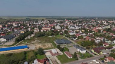 Güzel Panorama Konutları Lubaczow Havacılık Manzarası Polonya. Yüksek kalite 4k görüntü