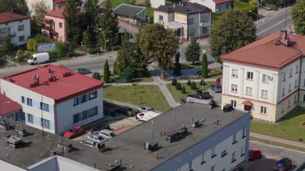 Prachtig Centrum Plein Lubaczow Luchtfoto Uitzicht Polen Hoge Kwaliteit Beeldmateriaal — Stockvideo