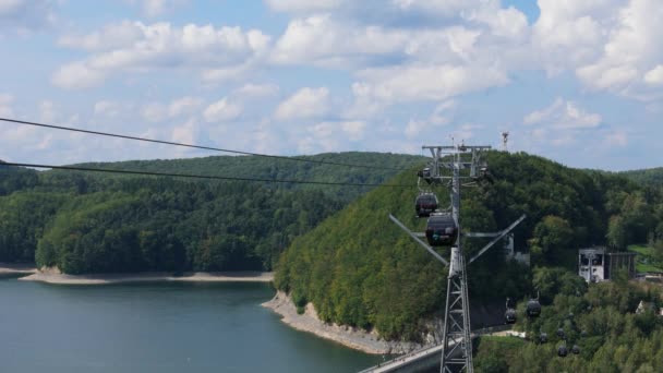Güzel Manzara Gondola Gölü Solina Dağları Bieszczady Hava Manzarası Polonya — Stok video