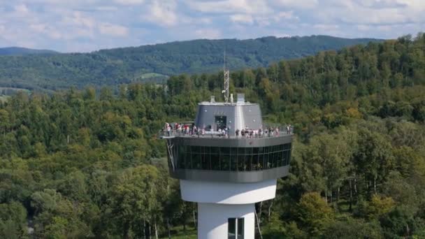 Güzel Manzara Manzarası Solina Dağları Bieszczady Hava Manzarası Polonya Yüksek — Stok video
