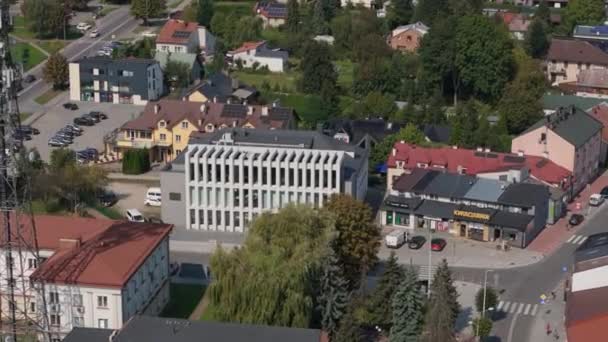 Prachtig Landschap Het Centrum Van Lubaczow Aerial View Polen Hoge — Stockvideo