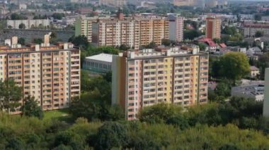Güzel Peyzaj Gökdelenleri Radom Aerial View Polonya. Yüksek kalite 4k görüntü