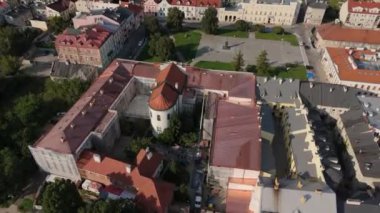 Güzel Eski Kasaba Pazar Meydanı Radom Hava Manzarası Polonya. Yüksek kalite 4k görüntü