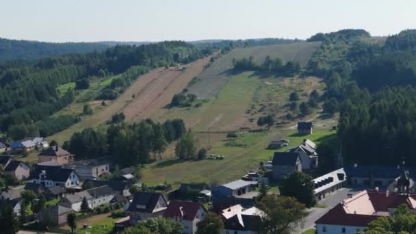 Krásná Krajina Hora Krasnobrod Aerial View Polsko Vysoce Kvalitní Záběry — Stock video