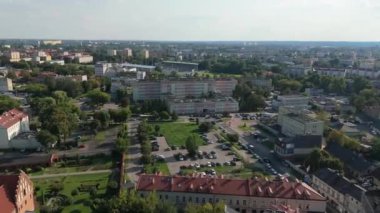 Güzel Panorama Hastanesi Radom Hava Manzarası Polonya. Yüksek kalite 4k görüntü