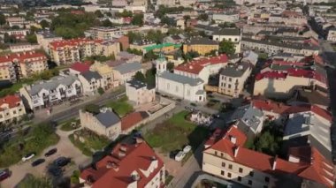 Güzel Peyzaj Kilisesi Radom Hava Manzarası Polonya. Yüksek kalite 4k görüntü