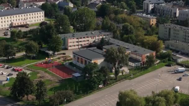 Beautiful Landscape School Complex Radom Aerial View Poland High Quality — Stock Video