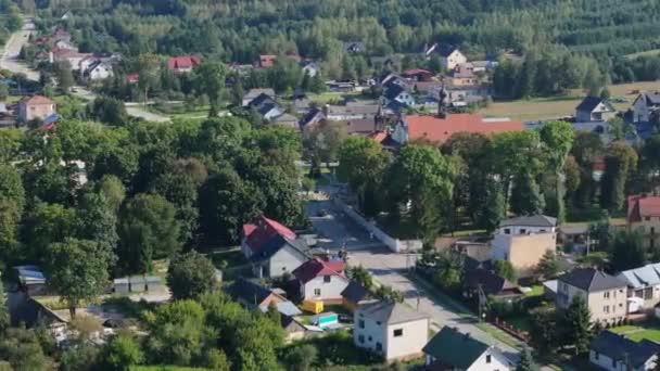 Beautiful Landscape Krasnobrod Aerial View Poland High Quality Footage — Stock Video