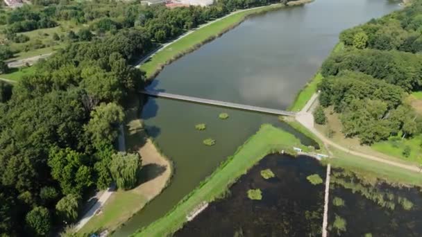 Beautiful Landscape Borki Lagoon Radom Aerial View Poland High Quality — Stock Video