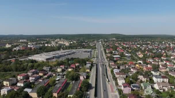 Piękny Krajobraz Road Gallery Mall Chelm Aerial View Poland Wysokiej — Wideo stockowe