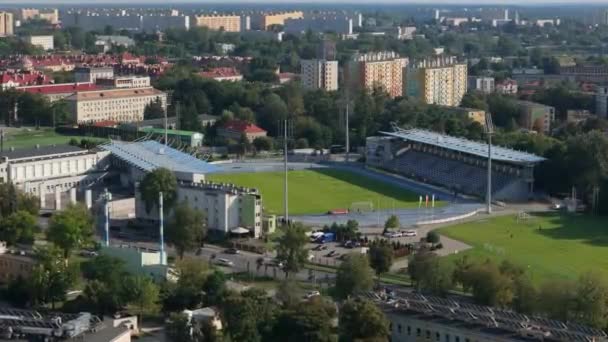 Beautiful Landscape Stadium Radom Aerial View Polsko Vysoce Kvalitní Záběry — Stock video