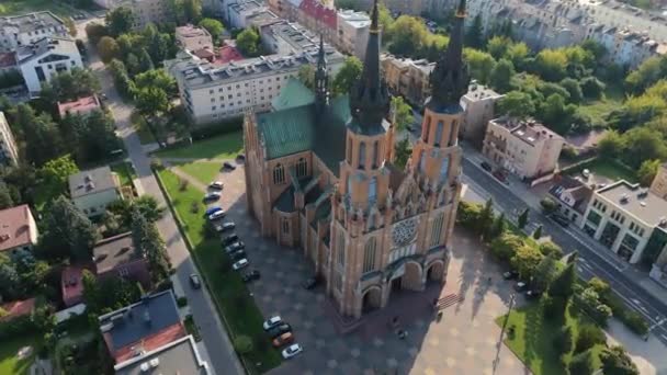 Hermosa Catedral Radom Vista Aérea Polonia Imágenes Alta Calidad — Vídeo de stock