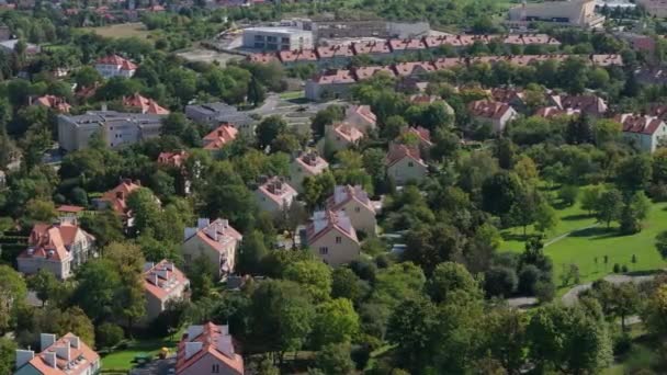 Lindas Casas Paisagistas Chelm Vista Aérea Polónia Imagens Alta Qualidade — Vídeo de Stock