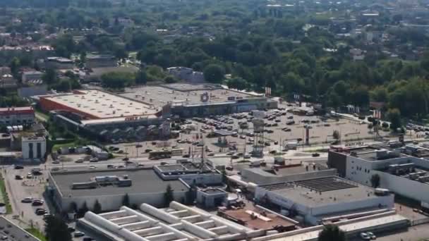 Beautiful Panorama Shopping Mall Radom Aerial View Poland High Quality — Stock Video