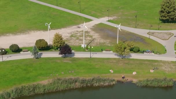 Magnifique Borki Lagoon Radom Vue Aérienne Pologne Images Haute Qualité — Video