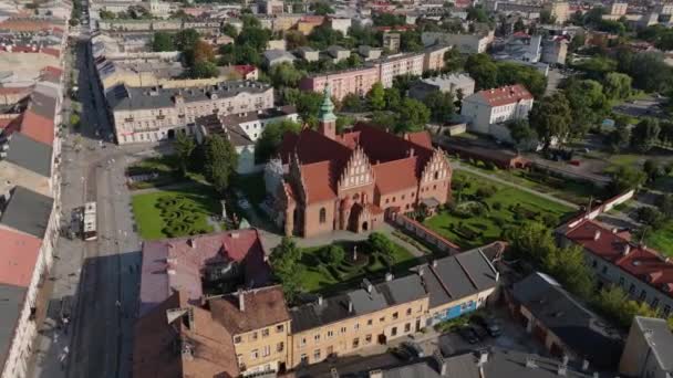Prachtig Landschapsklooster Complex Radom Aerial View Polen Hoge Kwaliteit Beeldmateriaal — Stockvideo