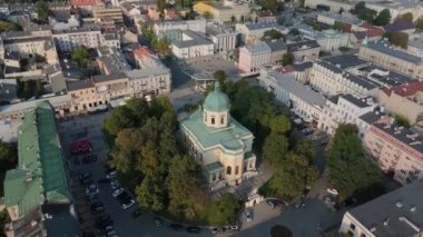 Peyzaj Kilisesi Anayasası Radom Havadan Görünümü Polonya. Yüksek kalite 4k görüntü