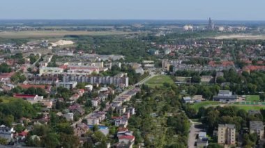 Güzel Peyzaj Konutları Chelm Havacılık Manzarası Polonya. Yüksek kalite 4k görüntü