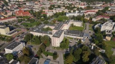 Güzel Panorama Hastanesi Radom Hava Manzarası Polonya. Yüksek kalite 4k görüntü