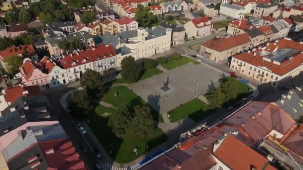 Beautiful Old Town Market Square Radom Vista Aérea Polônia Imagens — Vídeo de Stock