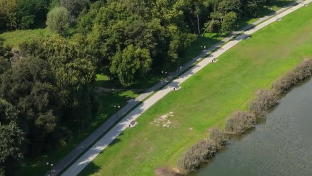 Gyönyörű Borki Lagoon Radom Aerial View Lengyelország Kiváló Minőségű Felvételek — Stock videók