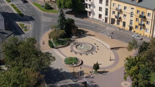 Gyönyörű Fountain Square Chelm Aerial View Lengyelország Kiváló Minőségű Felvételek — Stock videók