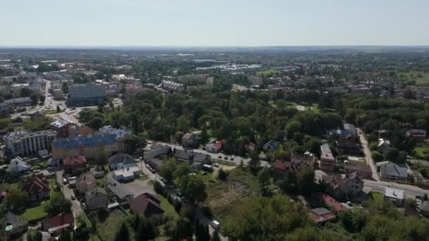 Bellissimo Paesaggio Park Downtown Chelm Vista Aerea Polonia Filmati Alta — Video Stock