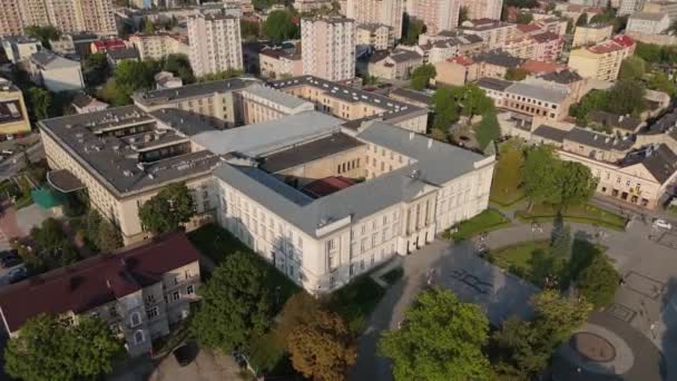Krásný Sandomierz Palace Downtown Radom Aerial View Polsko Vysoce Kvalitní — Stock video