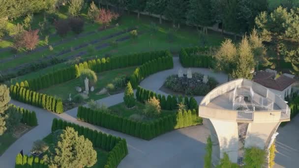 Güzel Ncil Bahçesi Bazilikası Stara Wies Hava Manzarası Polonya Yüksek — Stok video