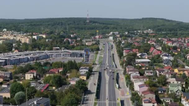 Piękny Krajobraz Road Gallery Mall Chelm Aerial View Poland Wysokiej — Wideo stockowe