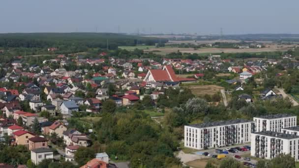 Prachtig Landschap Housing Estate Chelm Aerial View Polen Hoge Kwaliteit — Stockvideo