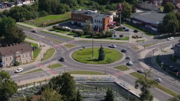 Beautiful Landscape Roundabout Chelm Aerial View Poland High Quality Footage — Stock Video