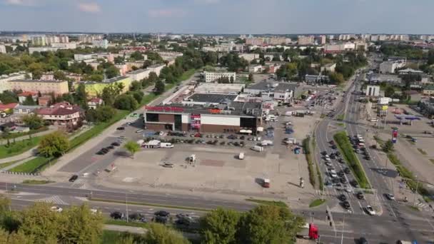 Beautiful Panorama Shopping Mall Radom Aerial View Poland Vysoce Kvalitní — Stock video