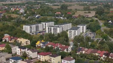 Güzel Peyzaj Apartmanları Chelm Havacılık Görünümü Polonya. Yüksek kalite 4k görüntü