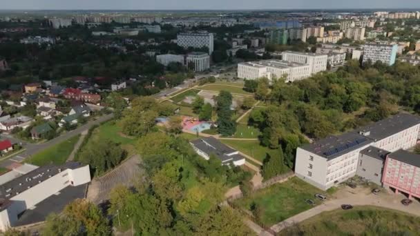 Vackra Landskap Park Radom Antenn Utsikt Polen Högkvalitativ Film — Stockvideo