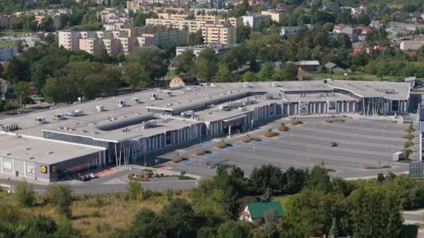 Beautiful Gallery Mall Chelm Aerial View Poland High Quality Footage — Stock Video