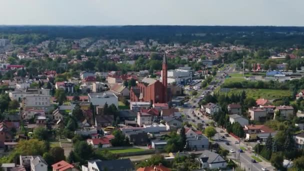 Piękny Kościół Krajobrazowy Radom Widok Lotu Ptaka Polska Wysokiej Jakości — Wideo stockowe
