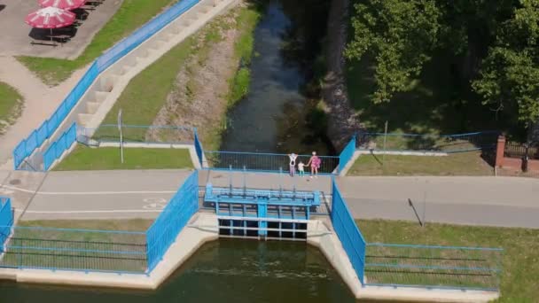 Mooie Borki Lagune Radom Aerial View Polen Hoge Kwaliteit Beeldmateriaal — Stockvideo