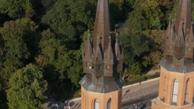 Güzel Kule Katedrali Radom Hava Manzarası Polonya. Yüksek kalite 4k görüntü