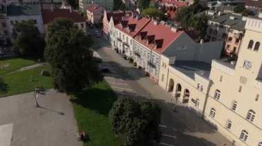 Güzel Eski Kasaba Pazar Meydanı Radom Hava Manzarası Polonya. Yüksek kalite 4k görüntü