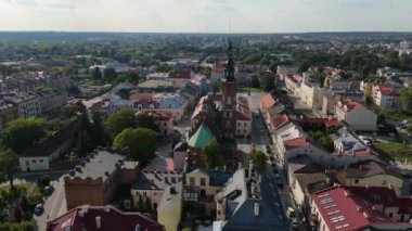 Güzel Eski Şehir Kilisesi Radom Hava Manzarası Polonya. Yüksek kalite 4k görüntü