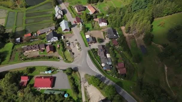 美丽的风景秀丽的下城比斯扎迪沃科维加空中观景波兰 高质量的4K镜头 — 图库视频影像