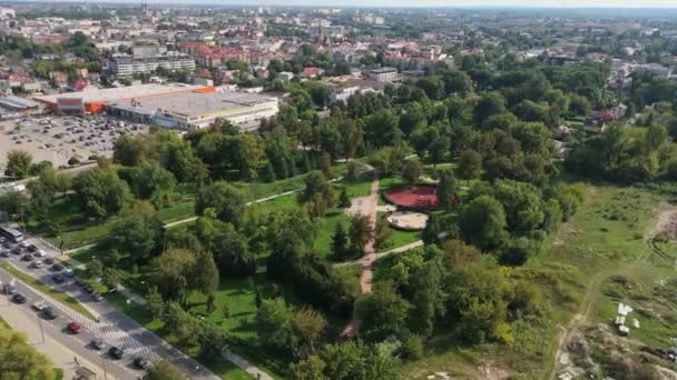 Paisagem Bonita Jardim Velho Radom Vista Aérea Polônia Imagens Alta — Vídeo de Stock