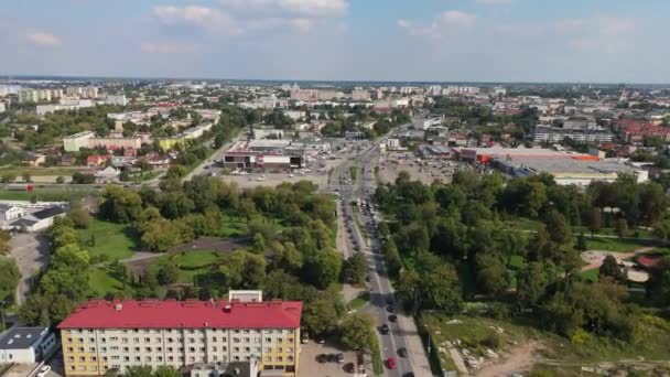 Gyönyörű Panoráma Old Garden Bevásárlóközpont Radom Aerial View Lengyelország Kiváló — Stock videók
