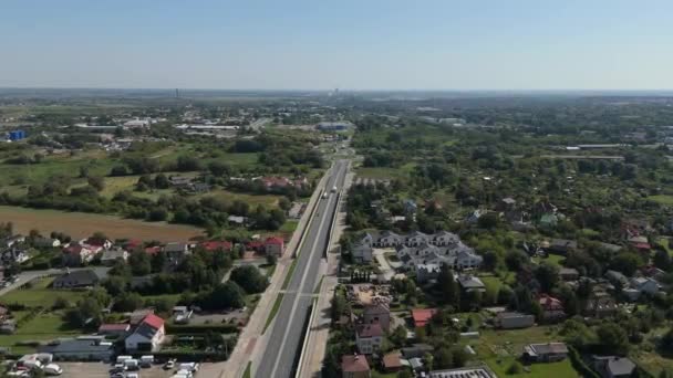 Bella Strada Panoramica Chelm Vista Aerea Polonia Filmati Alta Qualità — Video Stock